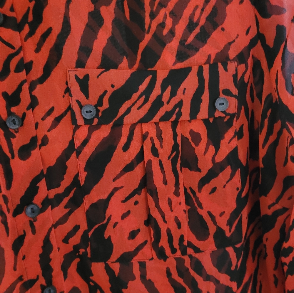 Mint Velvet Red Animal Print Blouse - Picture 7 of 7